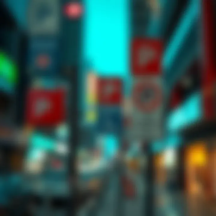 Parking Signage in Urban Dubai A vibrant urban area highlighting parking signage and regulations