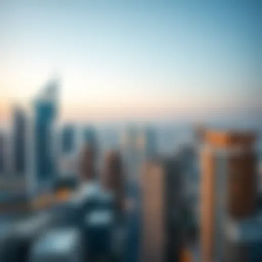 Dubai's Iconic Skyline Aerial view of Dubai skyline showcasing modern architecture