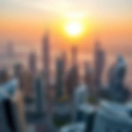 Aerial view of Dubai skyline showcasing modern architecture