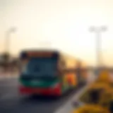 Scenic view of the E400 bus on its route