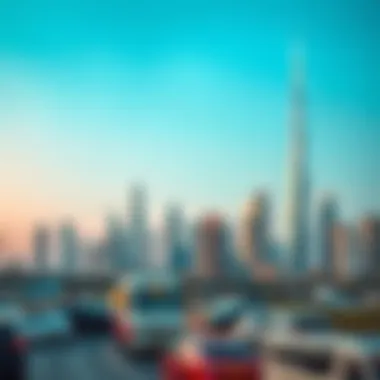 Dubai Real Estate Skyline Skyline of Dubai showcasing modern real estate developments