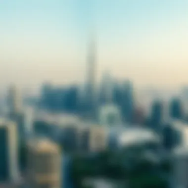 Dubai Skyline: A Fusion of Modern Design and Urban Living Aerial view of Dubai skyline showcasing modern architecture