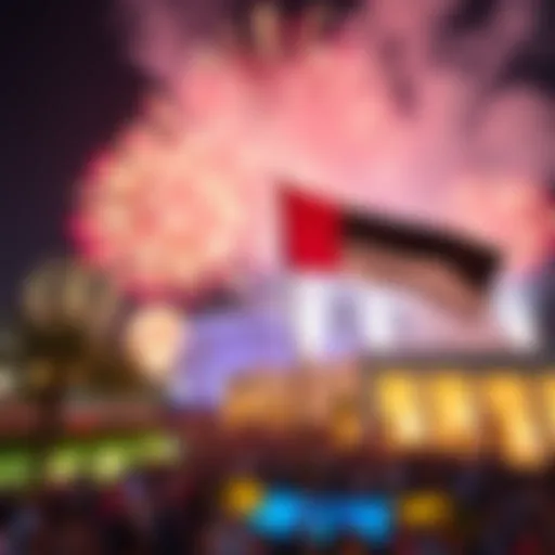 UAE National Day Celebrations Celebration of UAE National Day with fireworks