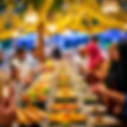 Vibrant iftar gathering showcasing traditional dishes