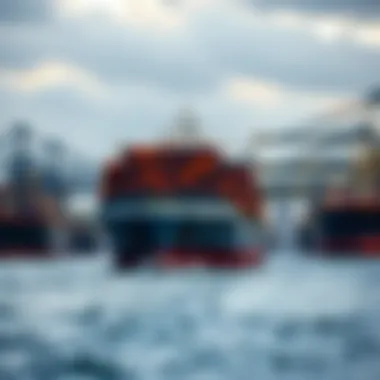 A cargo ship navigating busy waterways