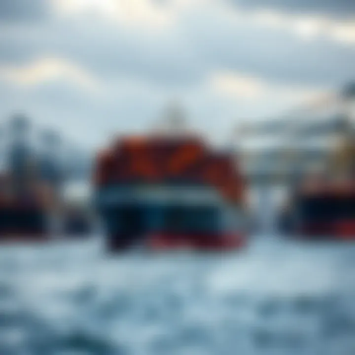 A cargo ship navigating busy waterways