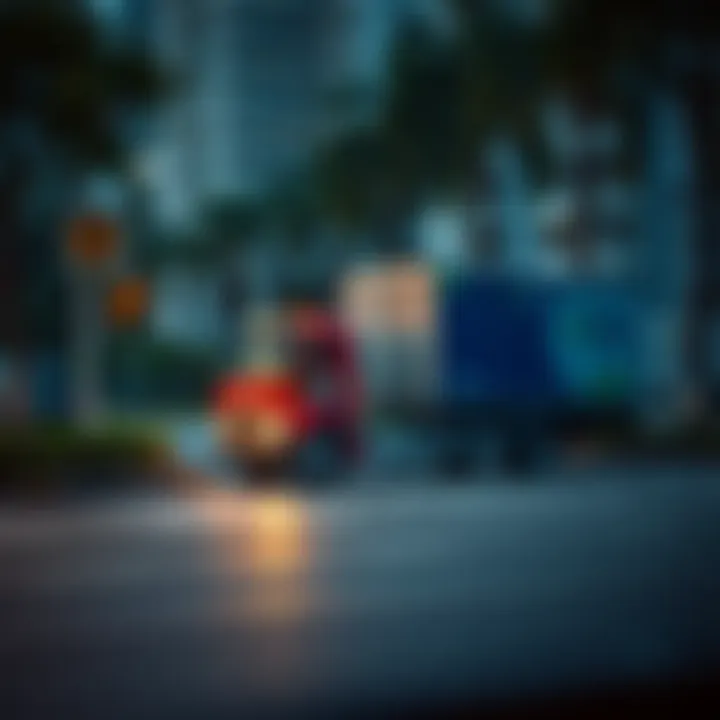 An eco-friendly delivery vehicle on the road