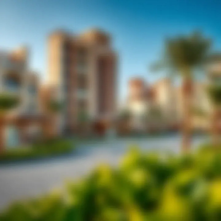 Real estate developments near Global Village reflecting market trends.