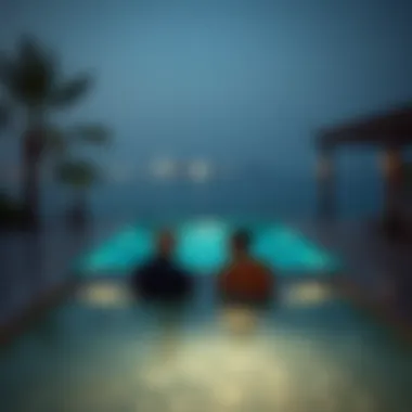 Romantic setting of a private pool for couples