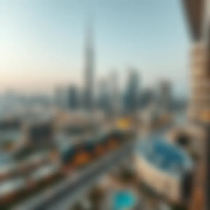 Stunning View of Dubai Skyline from the Hotel Stunning view of Dubai skyline from the hotel