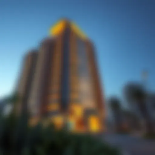 Shatha Tower Architectural Design A stunning view of Shatha Tower showcasing its unique architectural design.