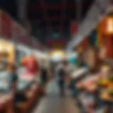A bustling marketplace in Dubai showcasing discount offerings