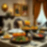 A beautifully arranged Iftar table featuring traditional Emirati dishes