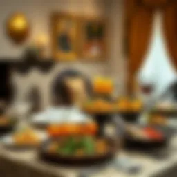 A beautifully arranged Iftar table featuring traditional Emirati dishes