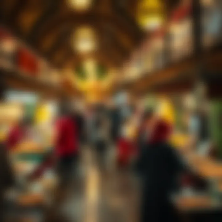 Ramadan Food Market in the UAE A vibrant market scene during Ramadan showcasing local food stalls