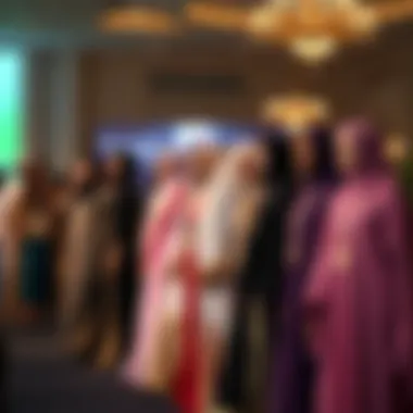 A vibrant fashion show showcasing diverse abaya styles from various designers