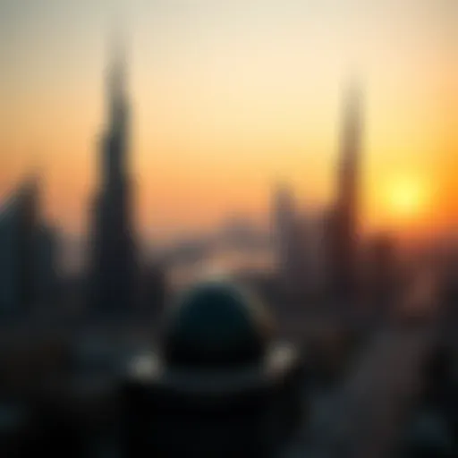 Stunning sunrise over Dubai skyline