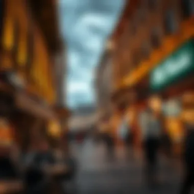 An evening view of the Old Market, highlighting its role as a social hub