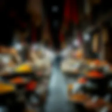 Stalls filled with spices and textiles reflecting local culture