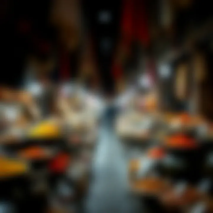 Stalls filled with spices and textiles reflecting local culture