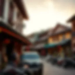 A vibrant scene of the Old Market showcasing traditional architecture