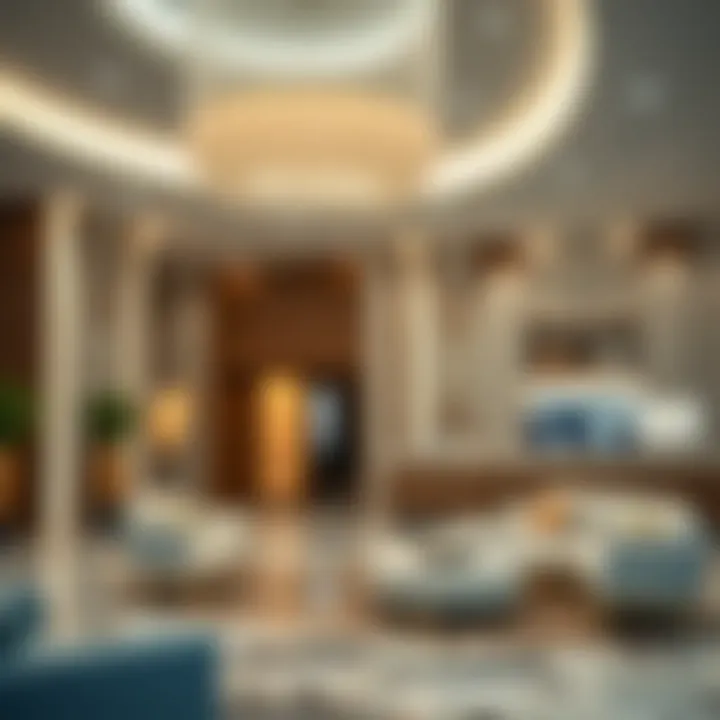 Modern design features of the Tilal Al Ghaf Lounge