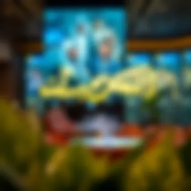 Interactive digital displays within the lounge