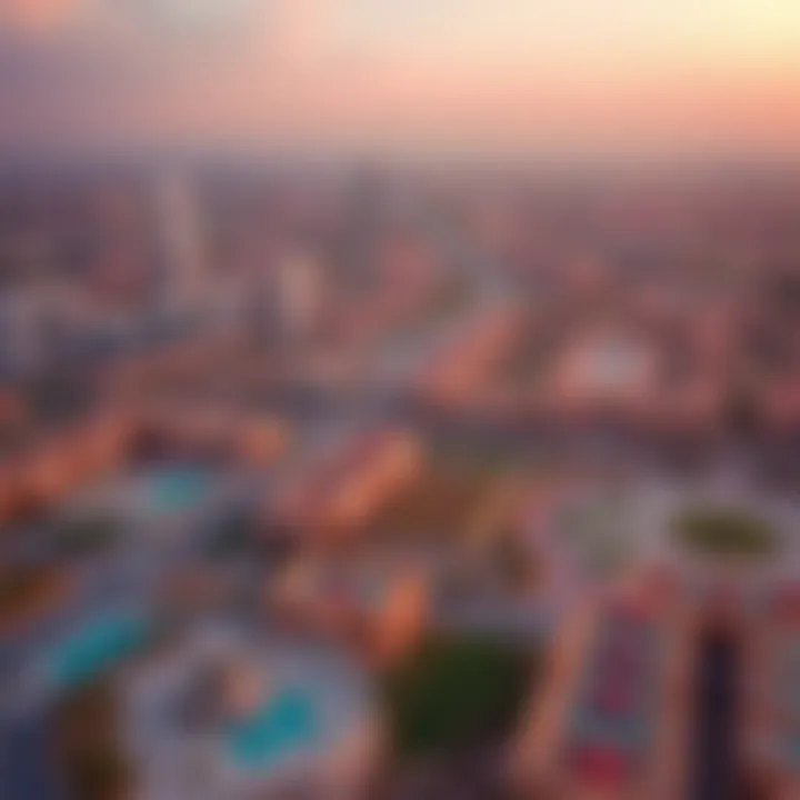 Aerial Perspective of Tilal Swaihan's Landscape Aerial view of Tilal Swaihan showcasing its development landscape