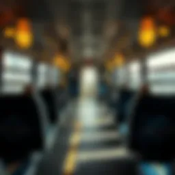 Interior view of a modern bus on the Sharjah to Dubai route