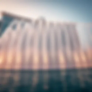 A close-up of the water jets in action during the fountain show