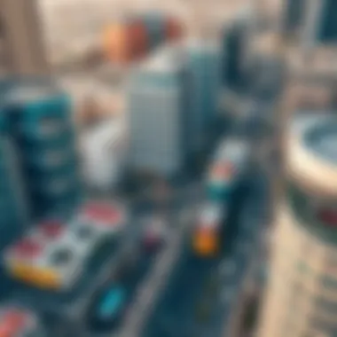 Dynamic Real Estate Market Aerial view of a bustling real estate market in Dubai