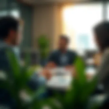 Strategic Real Estate Consultations Real estate agents discussing strategies with clients