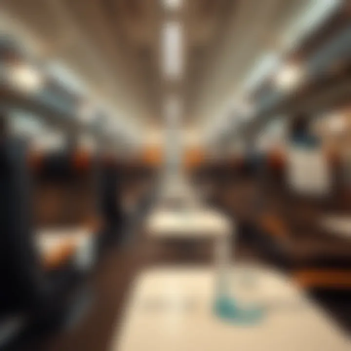 Comfortable Amenities on the Train Interior of a train showcasing comfortable seating and amenities