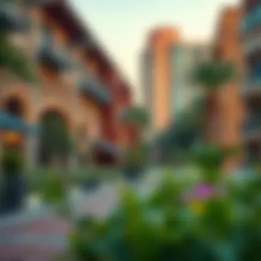 Trendy neighborhood in Dubai with studio apartments