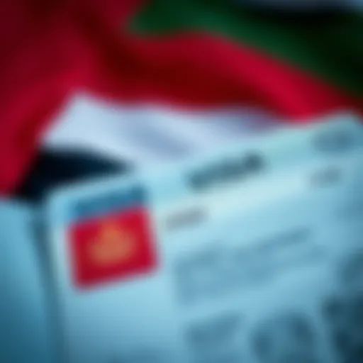 UAE Residence Visa Overview Visual representation of the UAE flag alongside a visa document