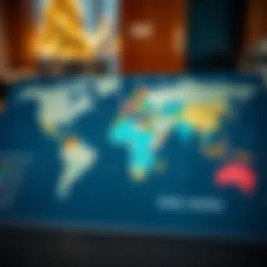 World map highlighting the countries accessible without a visa for UAE residents