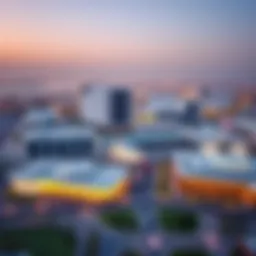 Panoramic view of Al Hamriyah Free Zone showcasing modern architecture and business facilities