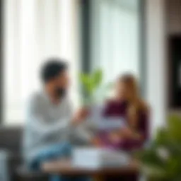 A couple discussing legal documents