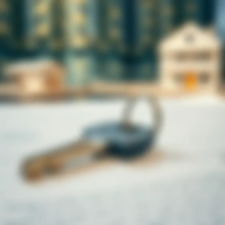 A key laying on a property contract