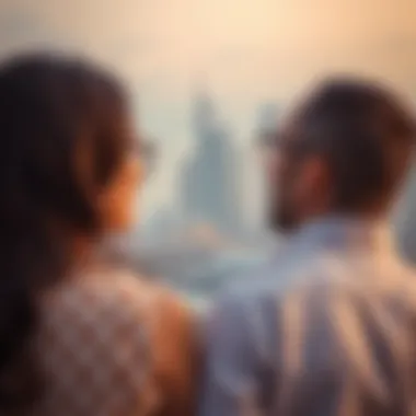 An illustration of the UAE skyline