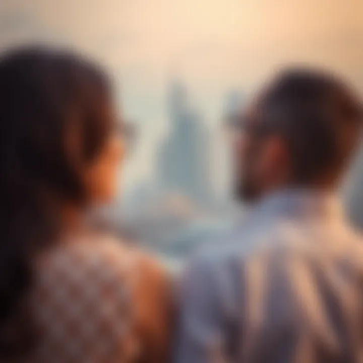 An illustration of the UAE skyline