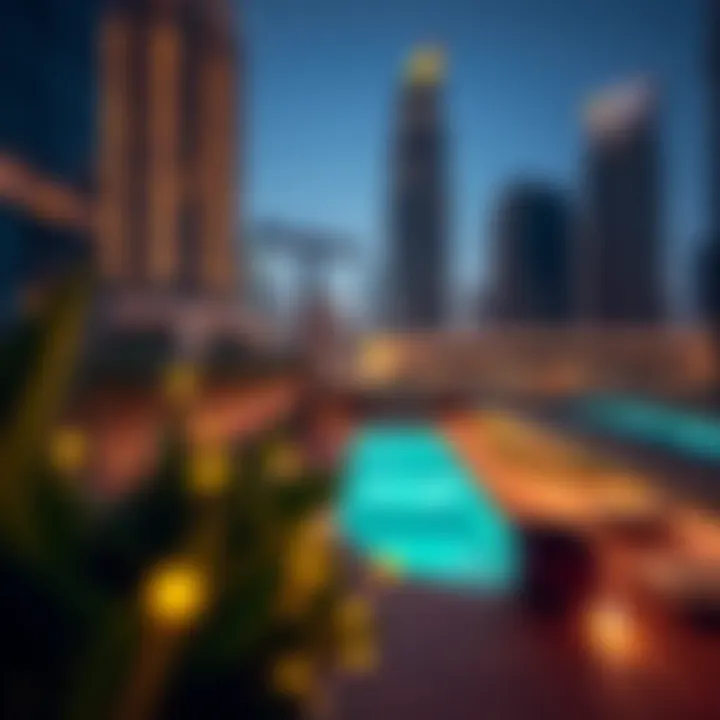 Luxurious amenities surrounding Dubai's financial towers