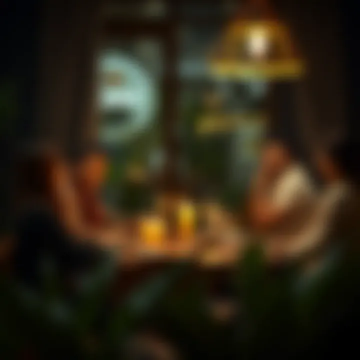 A group of friends enjoying iftar together in a cozy setting