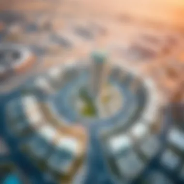 Aerial view of Jumeira Village Circle showcasing its layout