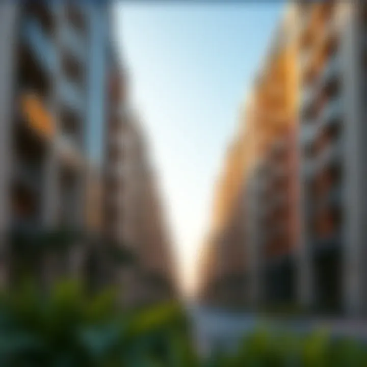 Modern residential buildings in Jumeira Village Circle