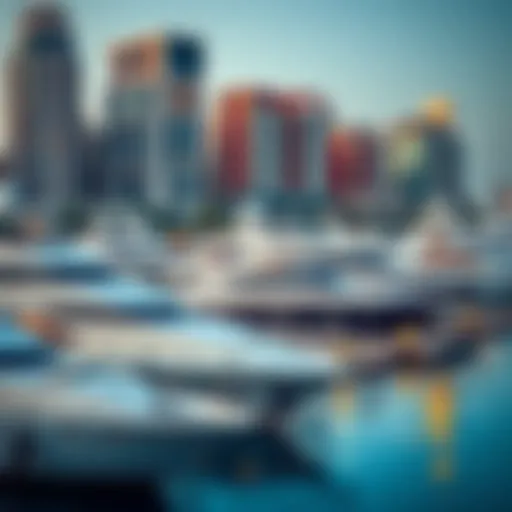 Stunning view of a marina in Dubai showcasing luxurious yachts