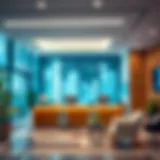 Modern Banking Environment A modern bank office interior reflecting financial services