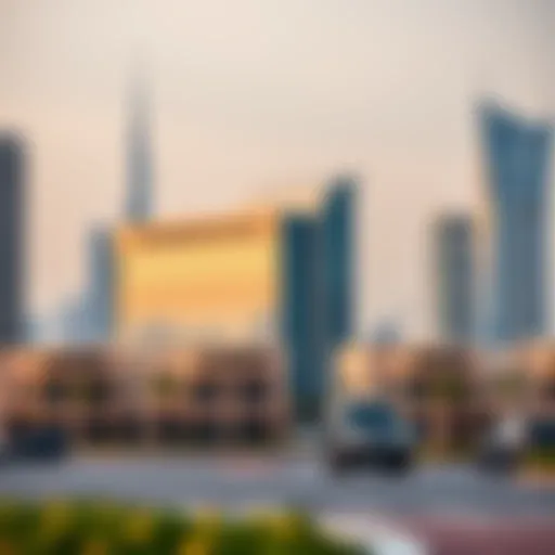 Dubai skyline with a focus on immigration offices