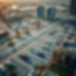 Aerial view of Dubai's pay parking zones showing organized parking spaces.