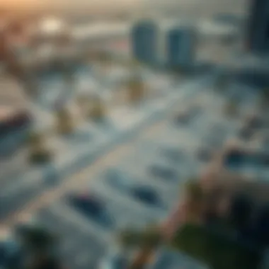 Aerial view of Dubai's pay parking zones showing organized parking spaces.